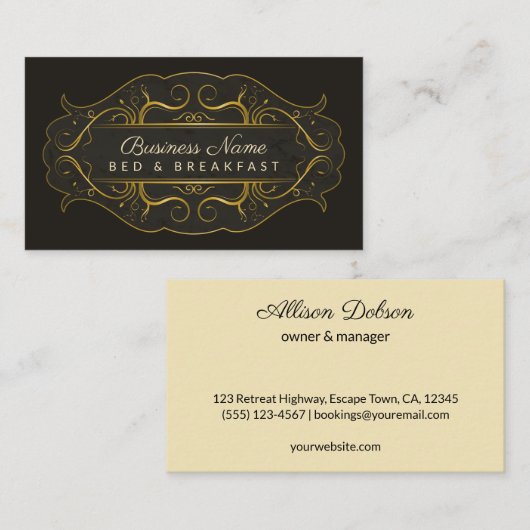 フローリ華美ッシュサイネージベッドアンドブレックファーストB&B 名刺 (正面/裏面)