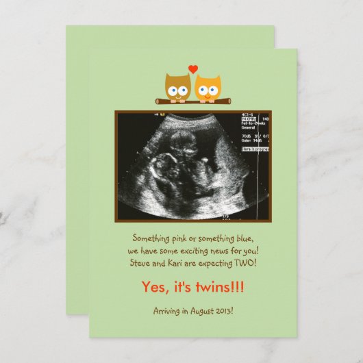 フロールズ写真の妊娠告知 案内状 (正面/裏面)