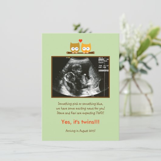 フロールズ写真の妊娠告知 案内状 (スタンド正面)