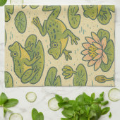 フロールリリパッド《植物》スイレンアート キッチンタオル (折り畳み)