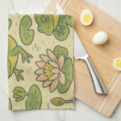 フロールリリパッド《植物》スイレンアート キッチンタオル (四つ折り)