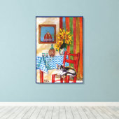 フローレイタリアンンスのキッチン キャンバスプリント (インサイチュ (ウッドフロア))