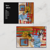 フローレイタリアンンスのキッチン、ブラック 名刺 (正面/裏面)