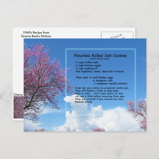 フローレスオアットCookieレシピはがき ポストカード (正面/裏面)