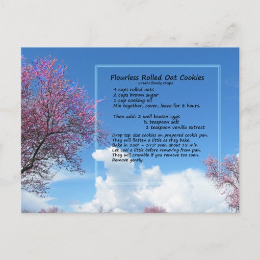 フローレスオアットCookieレシピはがき ポストカード (正面)