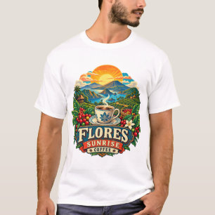 フローレスサンライズコーヒー ビンテージインドネシア美術Tシャツ Tシャツ