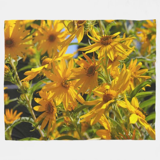 フローレスen mi hierbas "私の雑草の花" フリースブランケット (正面(横))