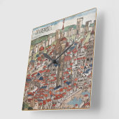 フローレンシアコロール1493平方ウォールクロック スクエア壁時計 (傾斜)