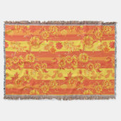 フローレンスイエローとオレンジのフローラ スローブランケット (正面)
