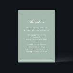 フローレンスセージ緑エレガントな結婚式 エンクロージャーカード<br><div class="desc">エレガントなウェディングエンクロージャカードシンプルとクラシックデザイン。</div>