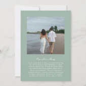 フローレンスセージ緑エレガントな結婚式 セーブザデート (裏面)