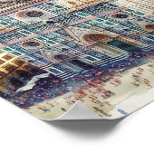 フローレンスドゥオモイタリアウォーターカラーアート ポスター (角)