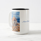 フローレンスビュー | il Duomo |水色 |お名前 ツートーンマグカップ (正面左)