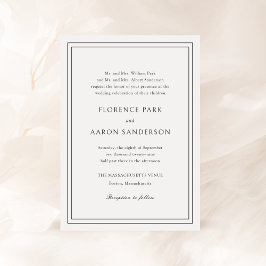 フローレンスホワイトエレガントな結婚式 招待状