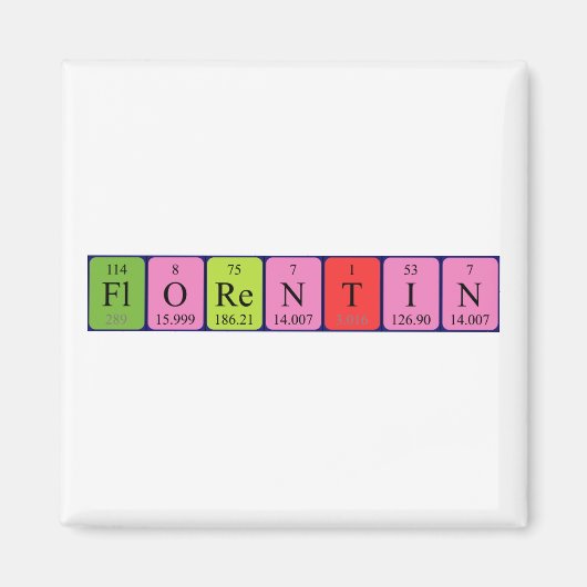 フローレンチン周期表名磁石 マグネット (正面)