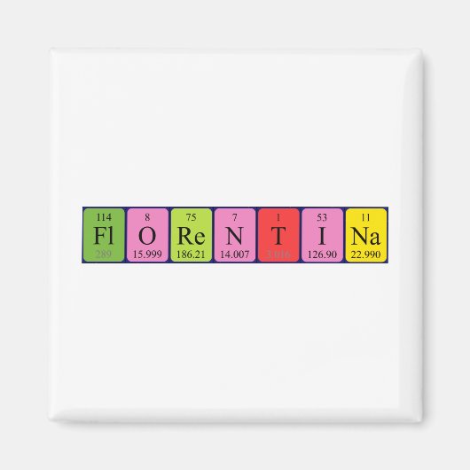 フローレンティーナ周期表名磁石 マグネット (正面)