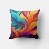 フロー抽象芸術カラフルアートデザイン クッション (裏面)