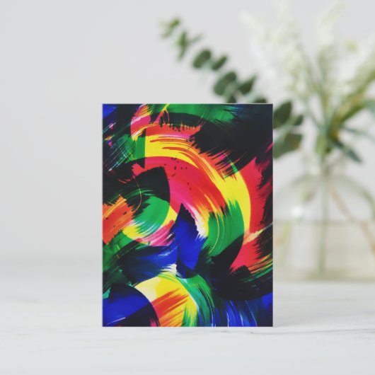 フロー抽象芸術光波ファインアート ポストカード (スタンド正面)