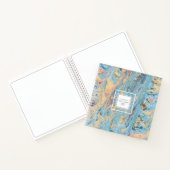 フロー絵を描抽象芸術テクスチャティール(緑がかった色)/黄色ID796 ノートブック (内部)