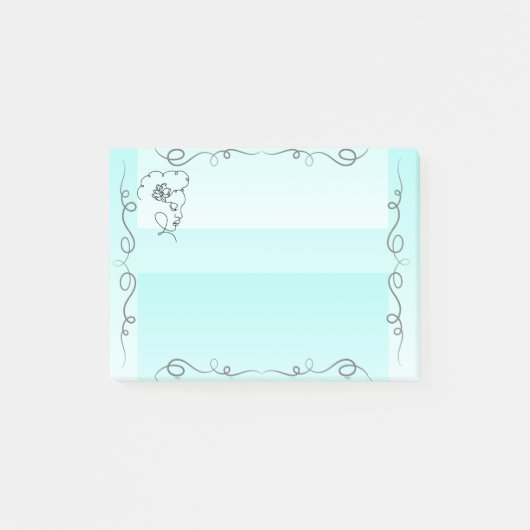 フロー美しいアクア付箋 ポストイット (正面)