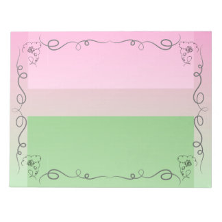 フロー美しいローゼル大メモ帳 ノートパッド