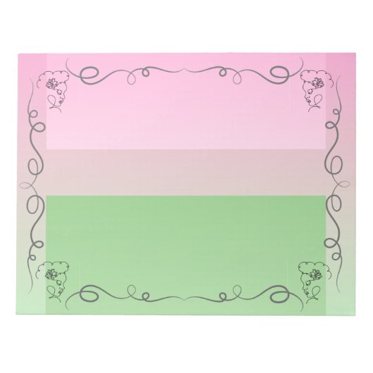 フロー美しいローゼル大メモ帳 ノートパッド (正面)