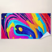 フロー鮮やかカラーバースト ビーチタオル (正面)