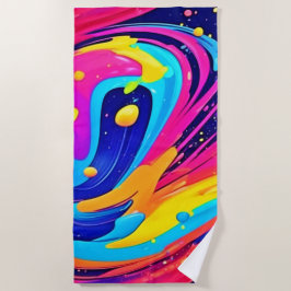 フロー鮮やかカラーバースト ビーチタオル