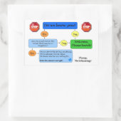 フロー・チャートの勧誘なし 長方形シール (バッグ)