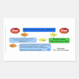 フロー・チャートの勧誘なし 長方形シール