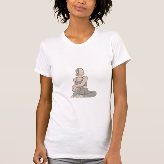 フロー・ノット・フォース Tシャツ | マインドフルヨガの引用 (正面)
