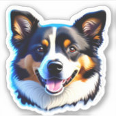 フワッ魅力的トのコートを着たベルネーゼの子犬 シール (正面)