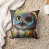 フワフワかわいいカラフルフクロウ クッション (ブランケット)