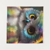 フワフワかわいいカラフルフクロウ タペストリー (正面(横))