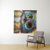 フワフワかわいいカラフルフクロウ タペストリー (インサイチュ(横))