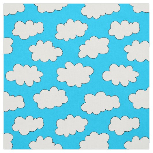 フワフワした雲のパターン ファブリック (見本)