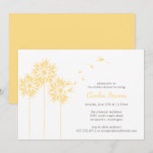 フワフワと舞うダンデライオンのシャワー/パーティー招待状 招待状 (正面/裏面)