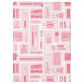 フワフワのアート用品 ピンクの模様 モノグラム クリップボード (裏面)