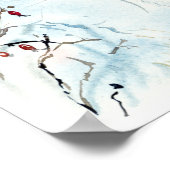 フワフワのウサギが雪の中に ポスター (角)