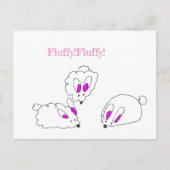 フワフワのウサギのカード ポストカード (正面)