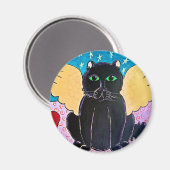 フワフワのエンジェル・キャット マグネット (正面/裏面)