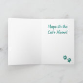 フワフワのオレンジ色の猫デザイングリーティングカード シーズンカード (内部)