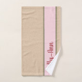 フワフワのカスタムピンク名 バスタオルセット (ハンドタオル)