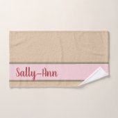 フワフワのカスタムピンク名 バスタオルセット (ハンドタオル)