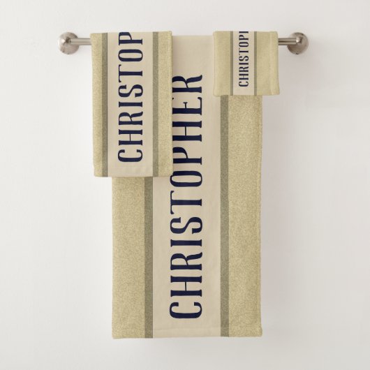 フワフワのカスタム青の名前 バスタオルセット (インサイチュ)