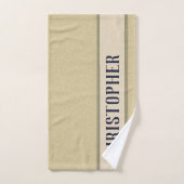 フワフワのカスタム青の名前 バスタオルセット (ハンドタオル)