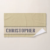 フワフワのカスタム青の名前 バスタオルセット (ハンドタオル)