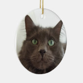 フワフワのグレー猫 セラミックオーナメント (右)