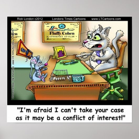 フワフワのコーエン弁護士アットクローおもしろいポスター ポスター (正面)