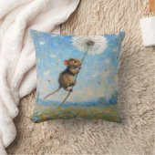 フワフワのタンポポに浮かぶマウス クッション (ブランケット)